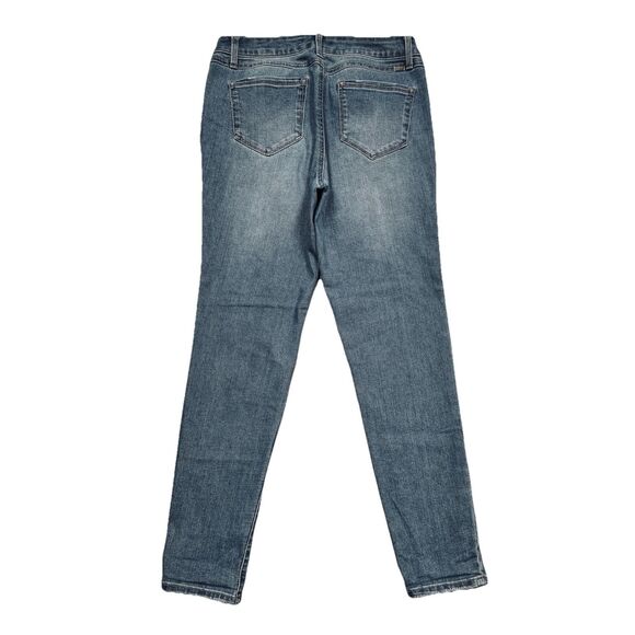 1822 Denim Skinny Ankle Jeans 8 (29x26.5) Blue Distressed Stretch Womens - Picture 3 of 11